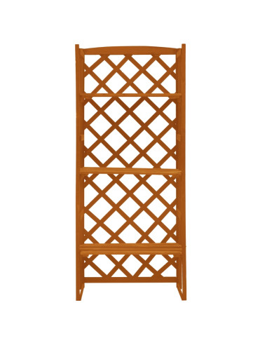 Fioriera con Traliccio Arancione 60x30x140 cm Massello di Abete