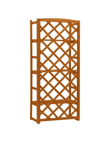 Fioriera con Traliccio Arancione 60x30x140 cm Massello di Abete