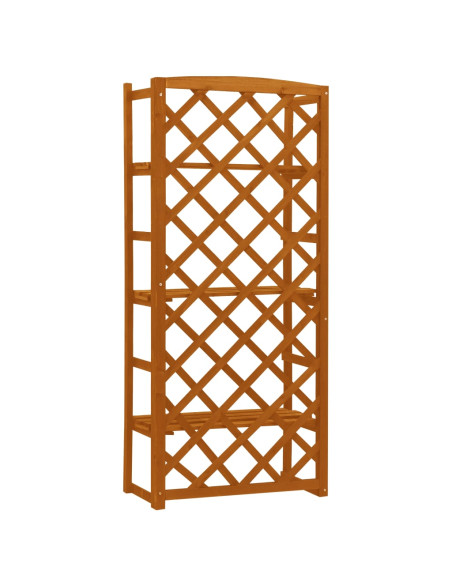 Fioriera con Traliccio Arancione 60x30x140 cm Massello di Abete