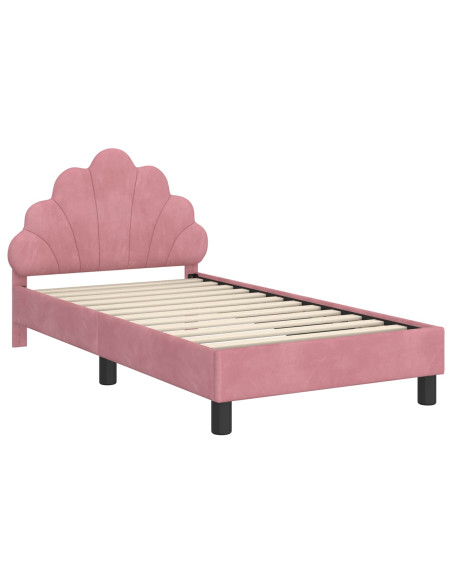 Struttura letto bambini con testata Rosa 80 x 160 cm Velluto