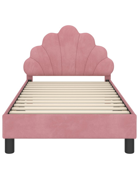 Struttura letto bambini con testata Rosa 80 x 160 cm Velluto