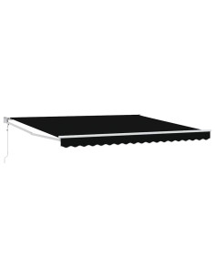 Tenda Retrattile Nero 400 × 300 cm Poliestere e Alluminio 2