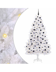 Albero di Natale Artificiale con Rami Pieghevoli Bianco 210 cm 2