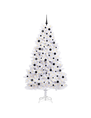 Albero di Natale Artificiale con Rami Pieghevoli Bianco 210 cm