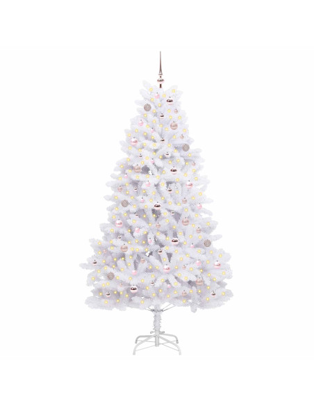 Albero di Natale Artificiale con Rami Pieghevoli Bianco 210 cm
