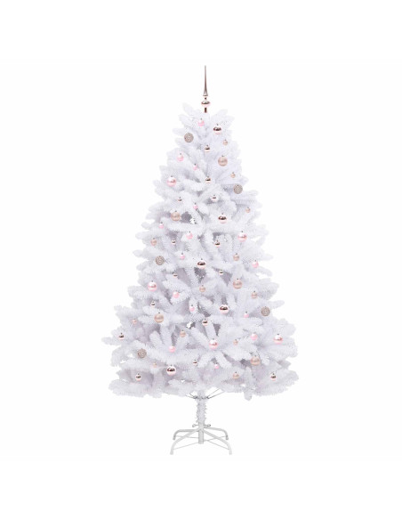 Albero di Natale Artificiale con Rami Pieghevoli Bianco 210 cm