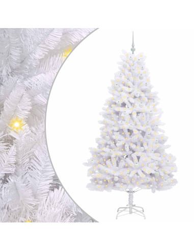 Albero di Natale Artificiale con Rami Pieghevoli Bianco 210 cm