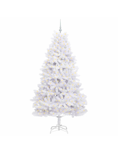 Albero di Natale Artificiale con Rami Pieghevoli Bianco 210 cm