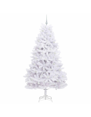Albero di Natale Artificiale con Rami Pieghevoli Bianco 210 cm