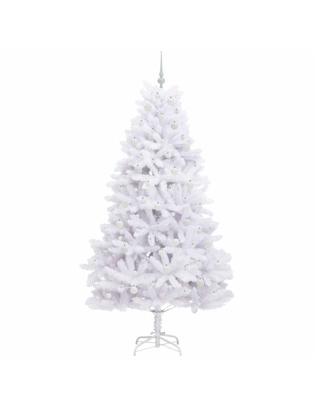 Albero di Natale Artificiale con Rami Pieghevoli Bianco 210 cm