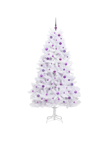 Albero di Natale Artificiale con Rami Pieghevoli Bianco 210 cm