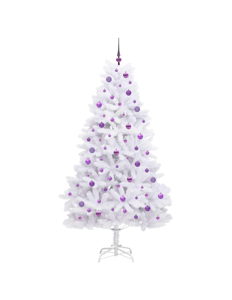 Albero di Natale Artificiale con Rami Pieghevoli Bianco 210 cm