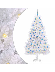 Albero di Natale Artificiale con Rami Pieghevoli Bianco 210 cm 2