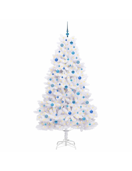 Albero di Natale Artificiale con Rami Pieghevoli Bianco 210 cm