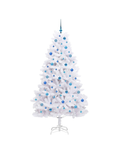 Albero di Natale Artificiale con Rami Pieghevoli Bianco 210 cm
