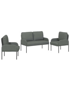 Set divani 3 pcs Grigio scuro 115 x 56 x 80 cm Legno compensato 2