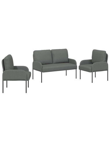 Set divani 3 pcs Grigio scuro 115 x 56 x 80 cm Legno compensato