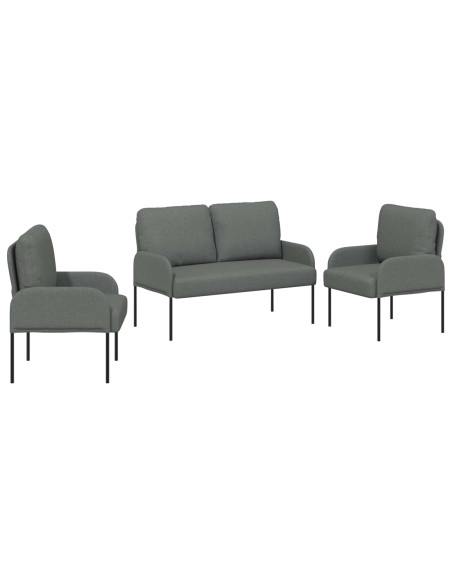 Set divani 3 pcs Grigio scuro 115 x 56 x 80 cm Legno compensato