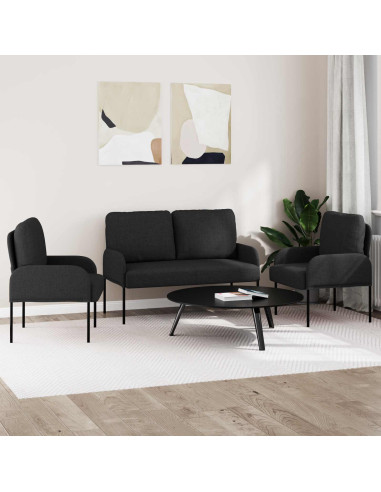 Set divani 3 pcs Nero 115 x 56 x 80 cm Legno compensato