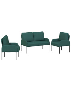 Set divani 3 pcs Verde Scuro 115 x 56 x 80 cm Legno compensato 2