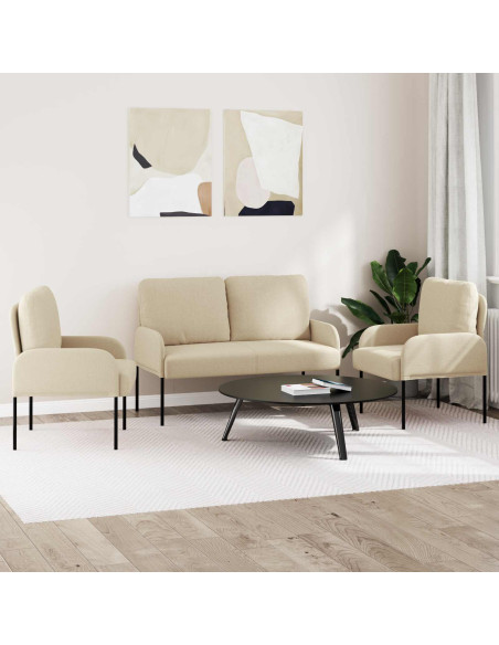 Set divani 3 pcs Crema 115 x 56 x 80 cm Legno compensato