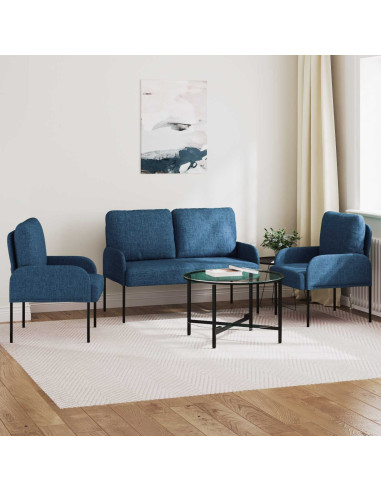 Set divani 3 pcs Blu 115 x 56 x 80 cm Legno compensato