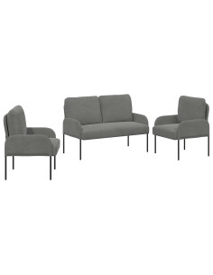 Set divani 3 pcs Grigio scuro 115 x 56 x 80 cm Legno compensato 2