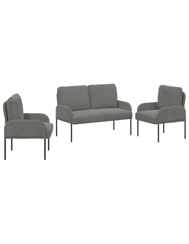 Set divani 3 pcs Grigio scuro 115 x 56 x 80 cm Legno compensato