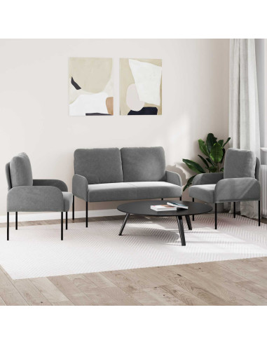 Set divani 3 pcs Grigio scuro 115 x 56 x 80 cm Legno compensato