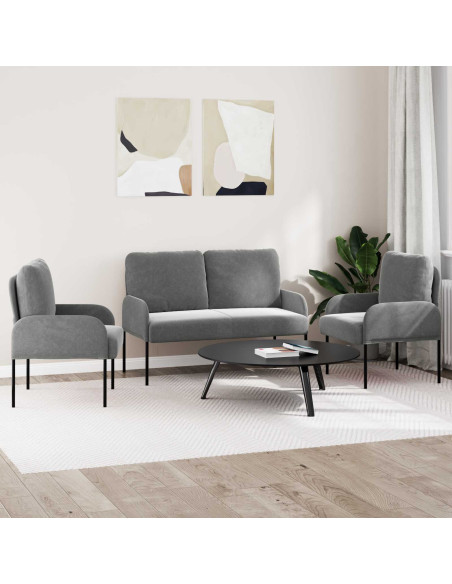 Set divani 3 pcs Grigio scuro 115 x 56 x 80 cm Legno compensato