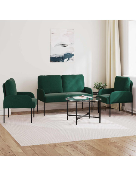Set divani 3 pcs Verde Scuro 115 x 56 x 80 cm Legno compensato
