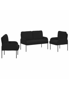 Set divani 3 pcs Nero 115 x 56 x 80 cm Legno compensato 2