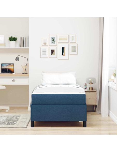 Letto a molle con materasso Blu 90 x 190 cm Tessuto