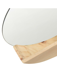 Specchio da Parete in Legno Massello di Pino 35 cm