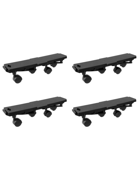 Carrelli da Trasloco con 4 Ruote 4 pz Neri Polipropilene 170 kg