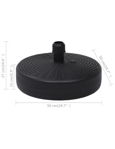 Base per Ombrellone Riempibile con Sabbia/Acqua 24L Nera