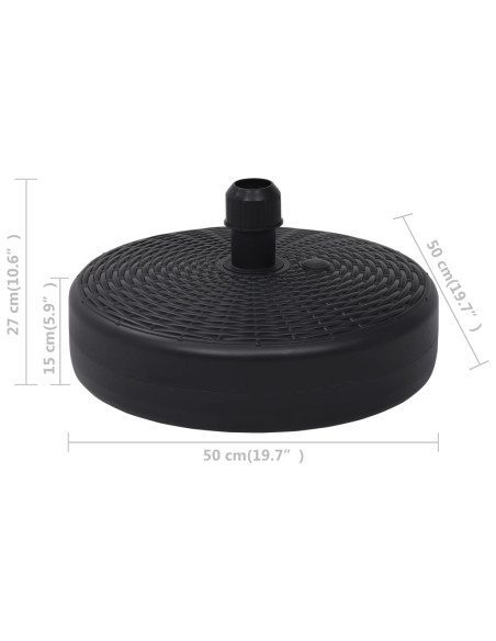 Base per Ombrellone Riempibile con Sabbia/Acqua 24L Nera