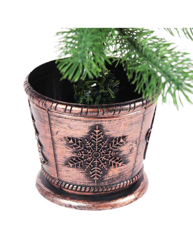 Albero di Natale Preilluminato con Palline Verde 65 cm