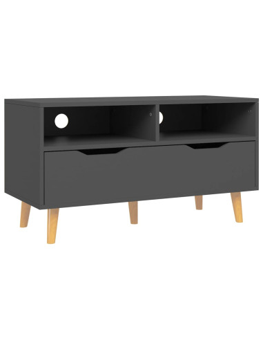 Mobile Porta TV Grigio 90x40x48,5 cm in Legno Multistrato
