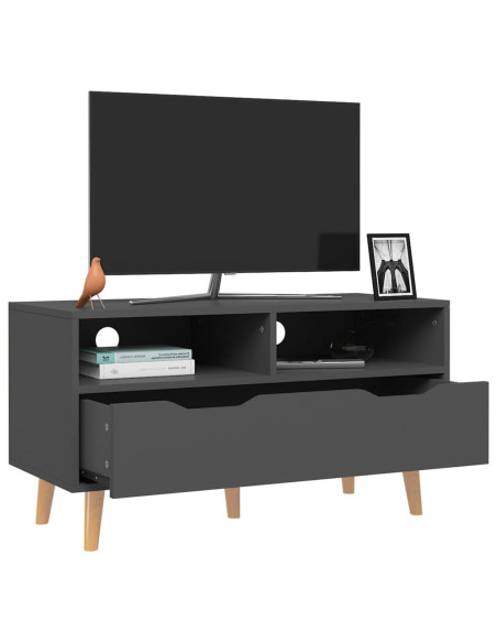 Mobile Porta TV Grigio 90x40x48,5 cm in Legno Multistrato