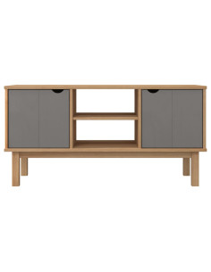 Mobile TV OTTA Marrone e Grigio 113,5x43x57 cm in Legno di Pino 2