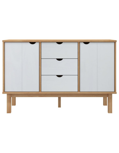 Credenza OTTA Marrone e Bianco 113,5x43x73 cm in Legno di Pino
