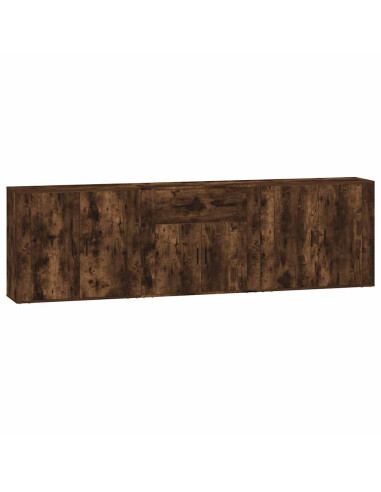 Credenze 3 pz Rovere Fumo in Legno Multistrato