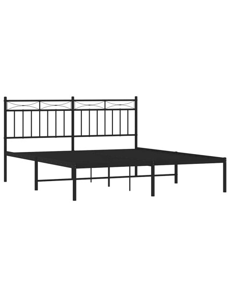 Giroletto con Testiera in Metallo Nero 150x200 cm