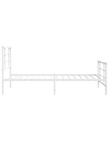 Giroletto con Testiera e Pediera Metallo Bianco 100x200 cm
