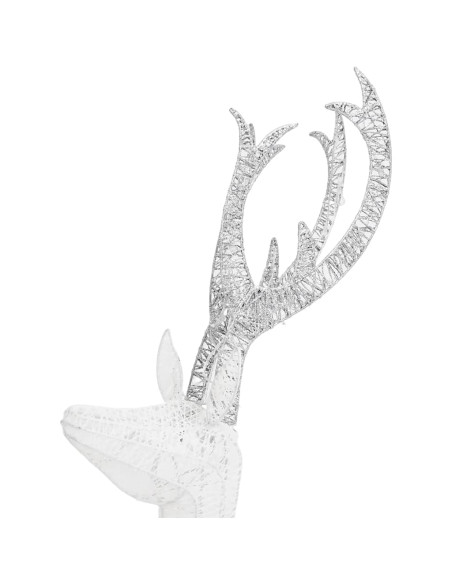 Decorazione Natalizia Famiglia di Renne Bianco Argento 201 LED