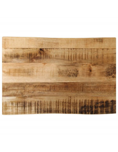 Piano Tavolo Bordi Vivi 60x40x3,8cm Legno Massello Mango Grezzo