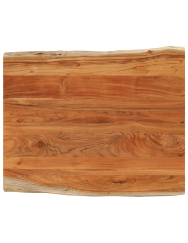 Piano Tavolo 110x80x2,5 cm Rettangolare Legno Acacia Bordi Vivi