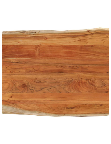 Piano Tavolo 110x80x3,8 cm Rettangolare Legno Acacia Bordi Vivi