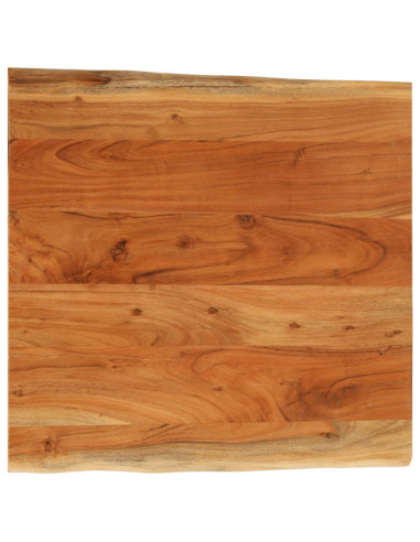 Piano Tavolo 80x80x3,8 cm Quadrato Massello Acacia Bordi Vivi